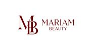 Logotipo da Mariam Beauty em vermelho translúcido, estilo marca d'água, sobre fundo transparente.