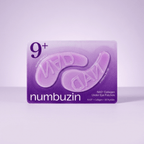 Máscaras para área dos olhos NAD+ Collagen Under Eye Patches da Numbuzin, em hidrogel roxo translucido, sobre fundo lilás.