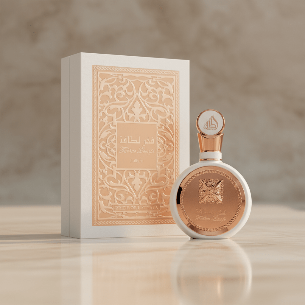 Perfume Fakhar Rose Feminino EDP 100ml com embalagem original