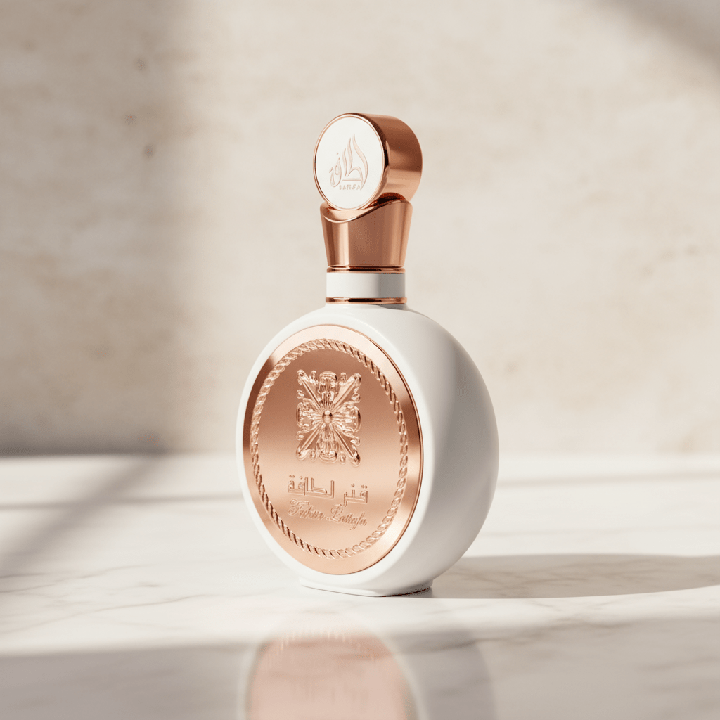 Perfume Fakhar Rose Feminino EDP 100ml visto de lado